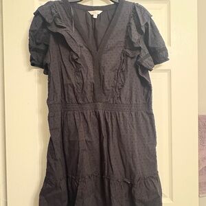 LC Lauren Conrad Black Ruffle Mini Dress